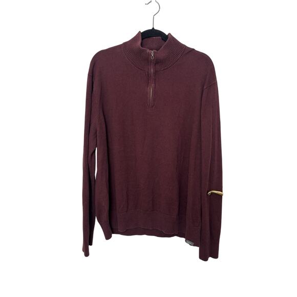 Eddie Bauer Men’s Merino Wool Blend Quarter Zip Sweater Size 2XL Henley Casual - Picture 2 of 7